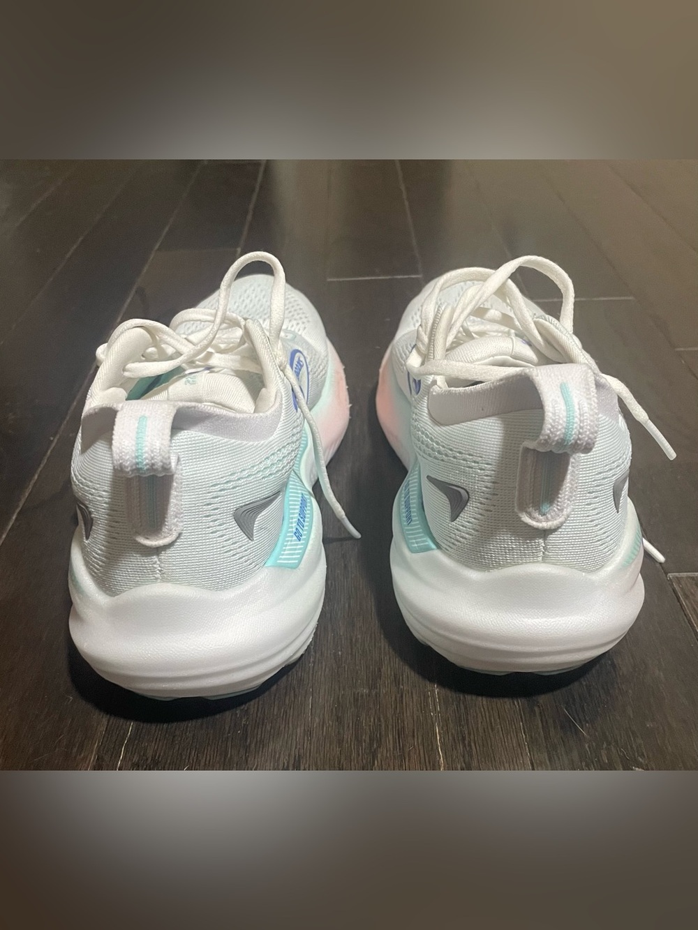 Brooks Glycerin 22 Women's Running Shoe  8.5 in White with Teal and Pink Accents - Picture 6 of 7